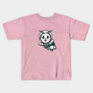 Cute Astronaut Goat Kids T-Shirt